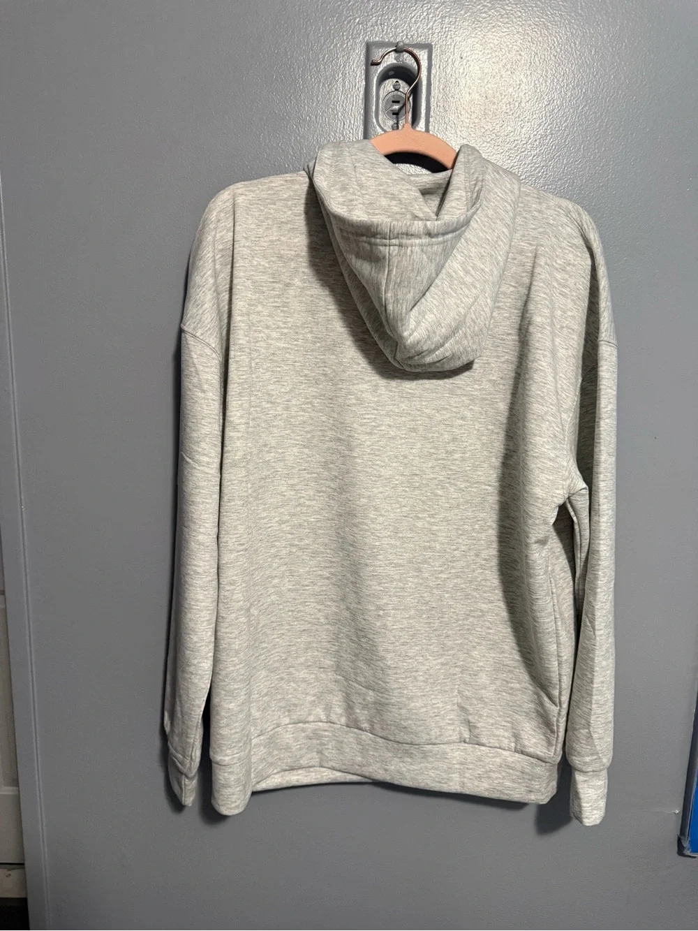 Zenana Outfitters Scuba Light Heather Gray Pullover Hoodie - Picture 3 of 3